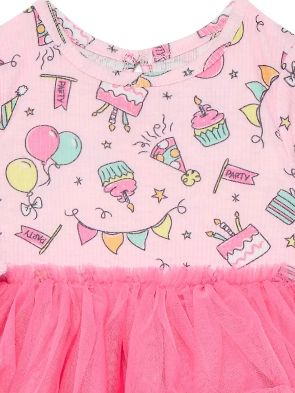 Girls Pink Party Cupcake Tutu Onesie with Matching Bow Headband